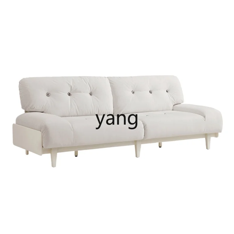 

LH Cream Style Solid Wood Sofa Three-Seat Sofa for Multi-User Living Room Small Apartment