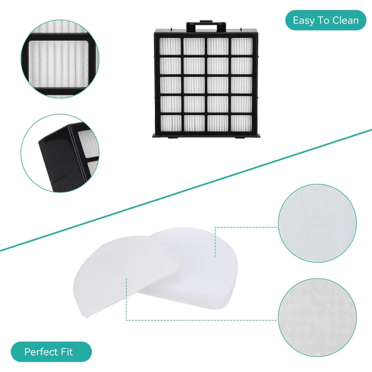2025 + para limpeza vertical de detecção de energia az4000 az4002 az4000c, filtros de montón, filtros de espuma e feltro, peças de reposição