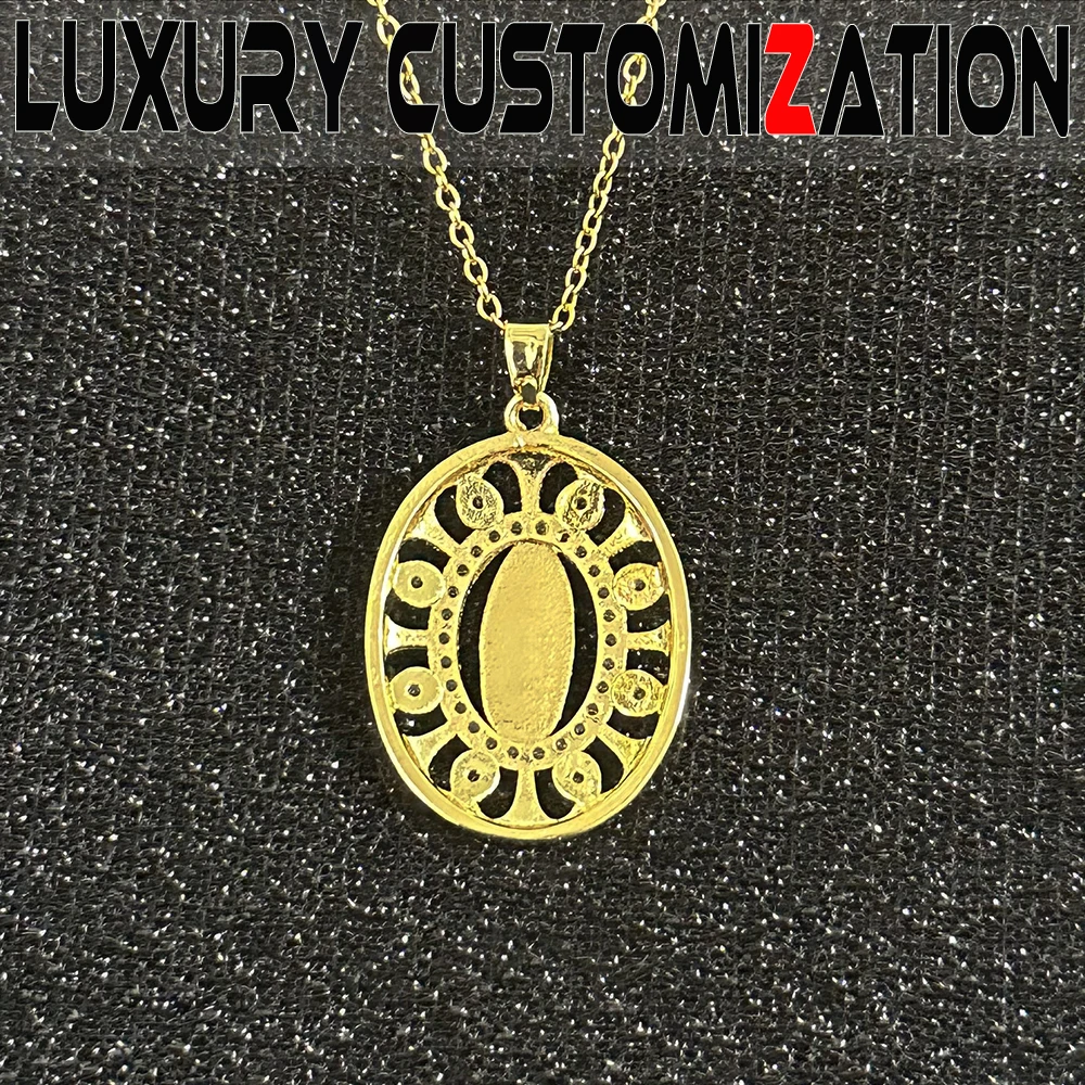 Fashionable new women's necklace, all diamond inlaid Virgin pendant, luxurious 18K gold plating, exquisite independent packaging