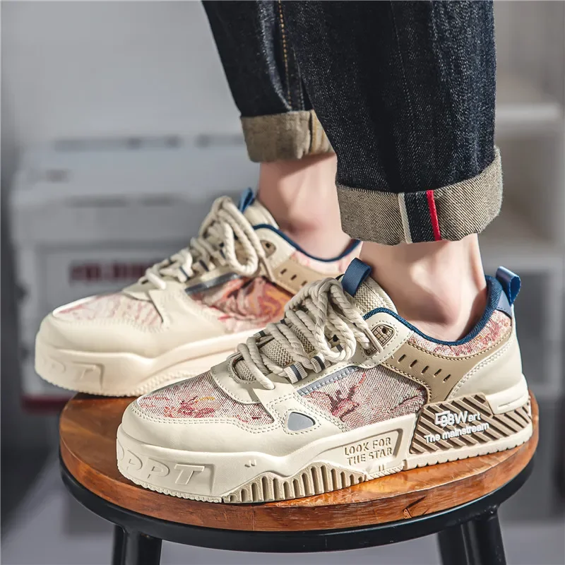 Baskets de planche à roulettes de style rétro pour hommes, chaussures de cricket décontractées, chaussures de marche pour jeunes garçons, tendance de la mode, automne