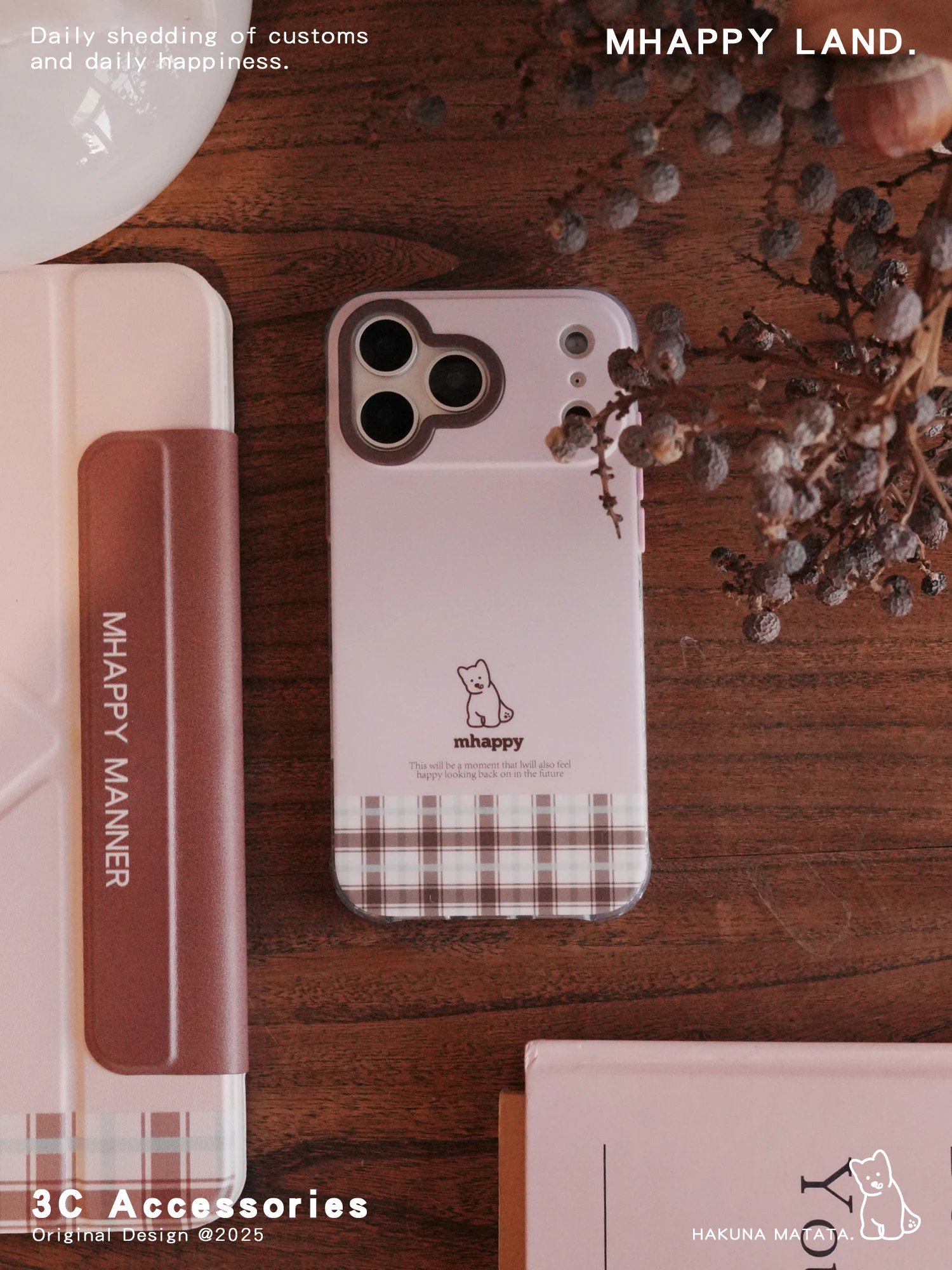 

Original MhappyManner Plaid Soft Full Cover Mobile Phone Case for 7promax Iphone 6pro 5 pro Silicone Digital Ac...