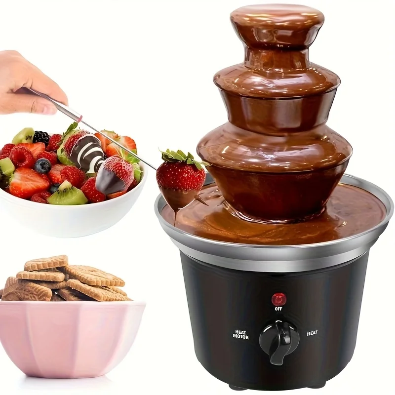3 Tier Electric Chocolate Fondue Fountain Machine, Perfect for Parties, Melts Chocolate Cheese Candy Butter Christmas Party Gift