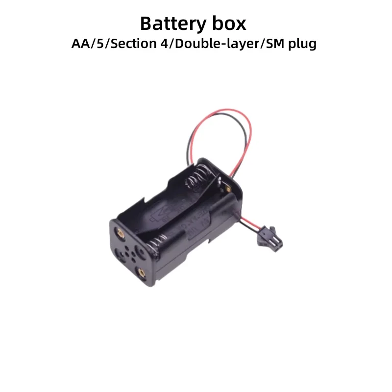 Battery Box No. 5 Section 4 Double Layer/Back To Back 6V Battery Box With S/M Connector Plug Toy Holder