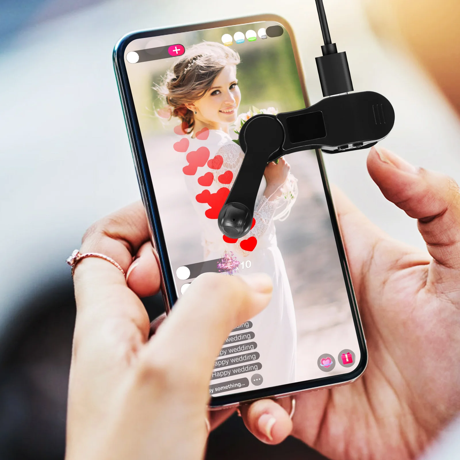 

Automatic Phone Screen Clicker Foldable Portable Device Adjustable Operation For Streaming Broadcasting