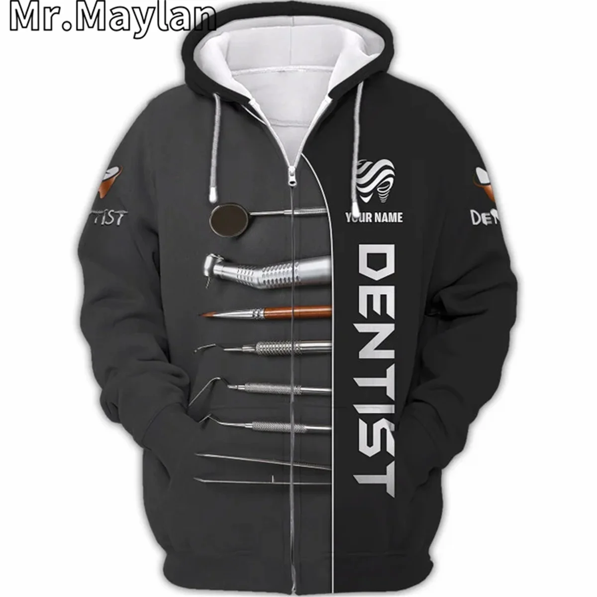 Custom Dentist Dental Clinic Uniform 3D Printed Hoodie Men/Women Pullover Sweatshirt Hooded Jersey Tracksuit Outwear Coat A-01