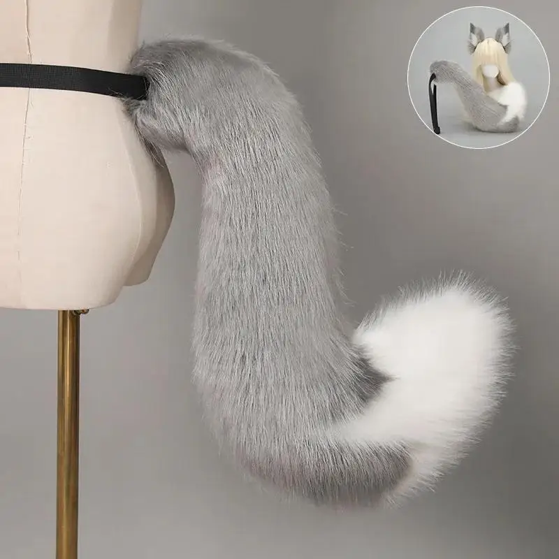 Anime Animal Tail Cosplay Costumes Props Cat Fox Plush Tails Role Play Halloween Party Kawaii Accessories