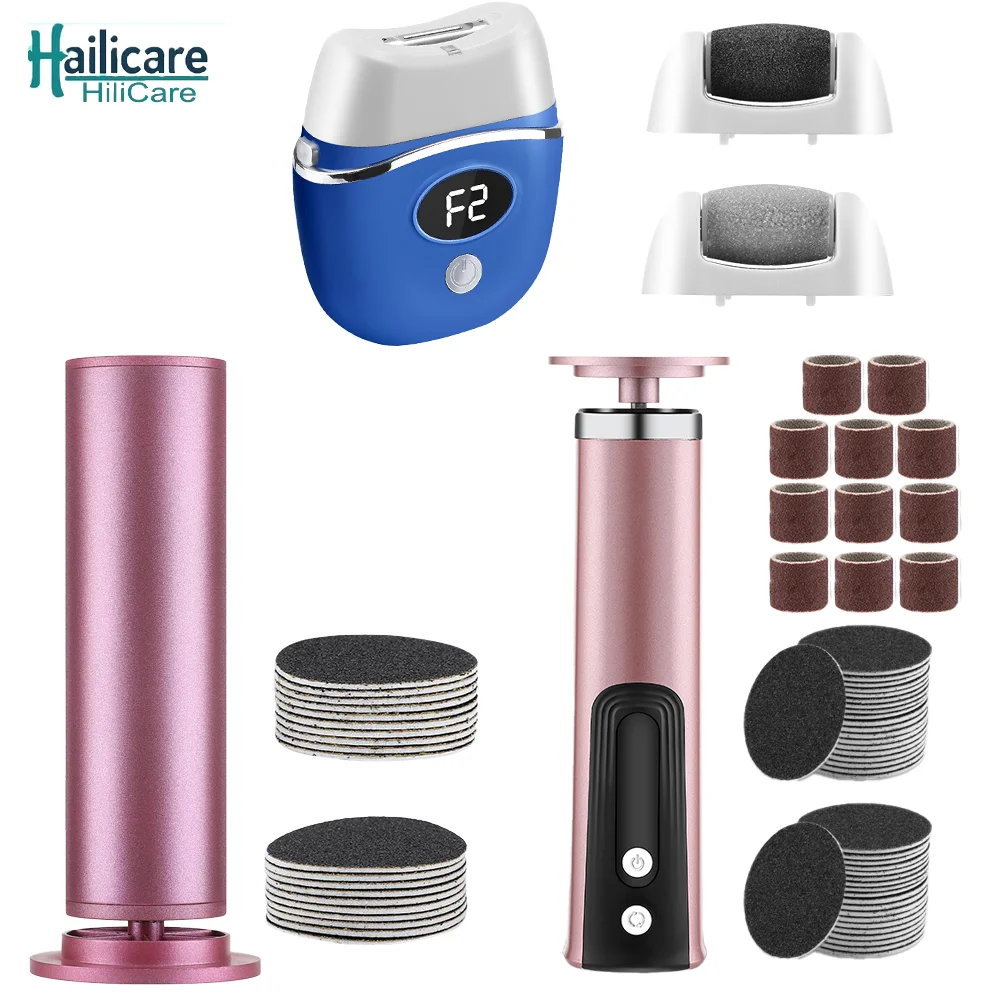

Электрическая пилка для педикюра, аппарат для ухода за ногами, удаления огрубевшей кожи на пятках, электронная шлифовальная машинка для ног и сменные абразивные насадки