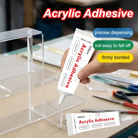 Colle acrylique liquide transparente, colle instantanée à forte adhérence en quelques secondes, imperméable pour l'acrylique, colle adhésive à séchage rapide pour l'artisanat