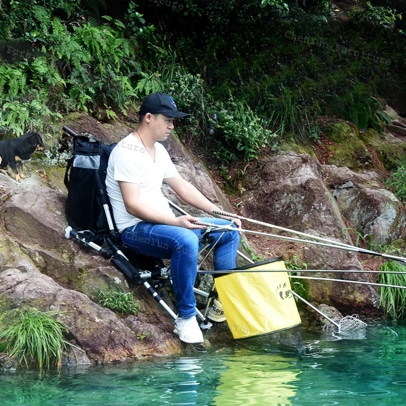 Fold All Terrain Fishing Chairs Portable Multifunction Backrest Bracket Fishing Chairs Comfort Banco De Pesca Entertainment