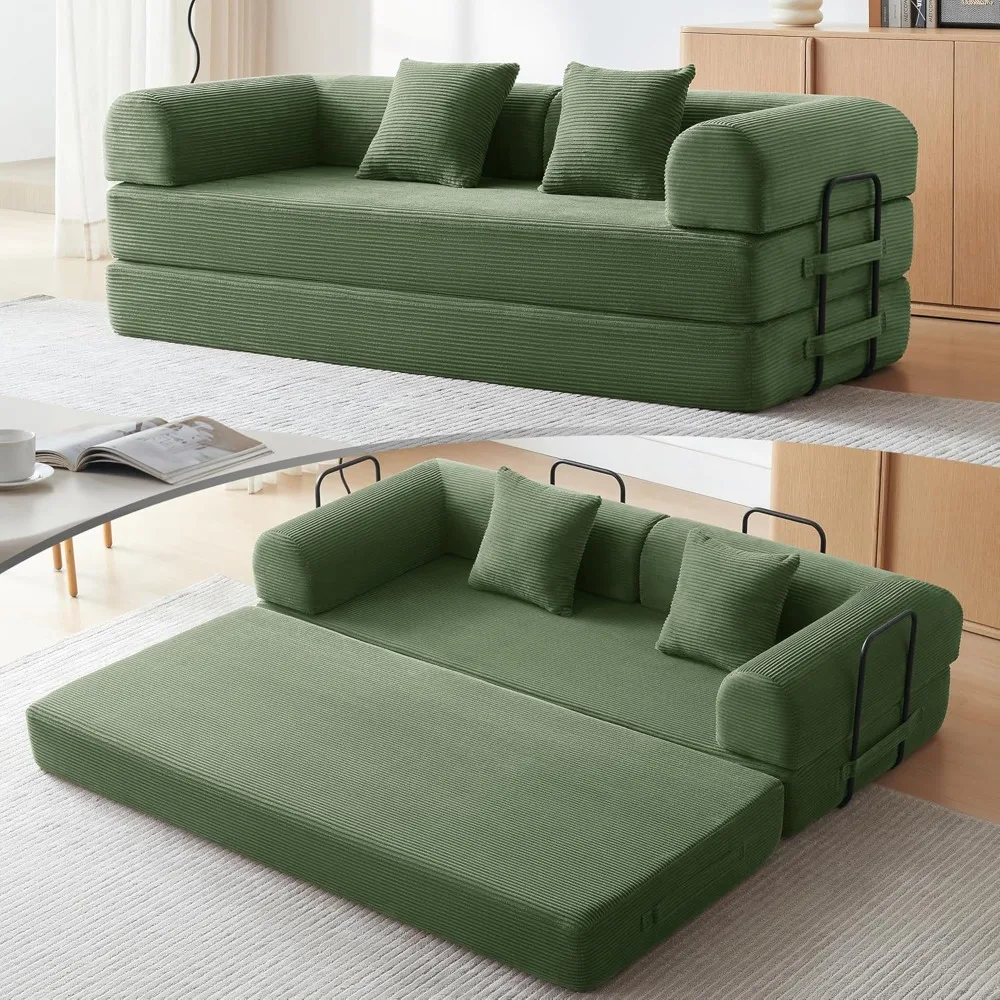 

Convertible Floor Sofa Bed with Fixed-Shape Frame, King Size Floor Sleeper 5-in-1 DIY Combination Modular Sofa, Modular Chenille