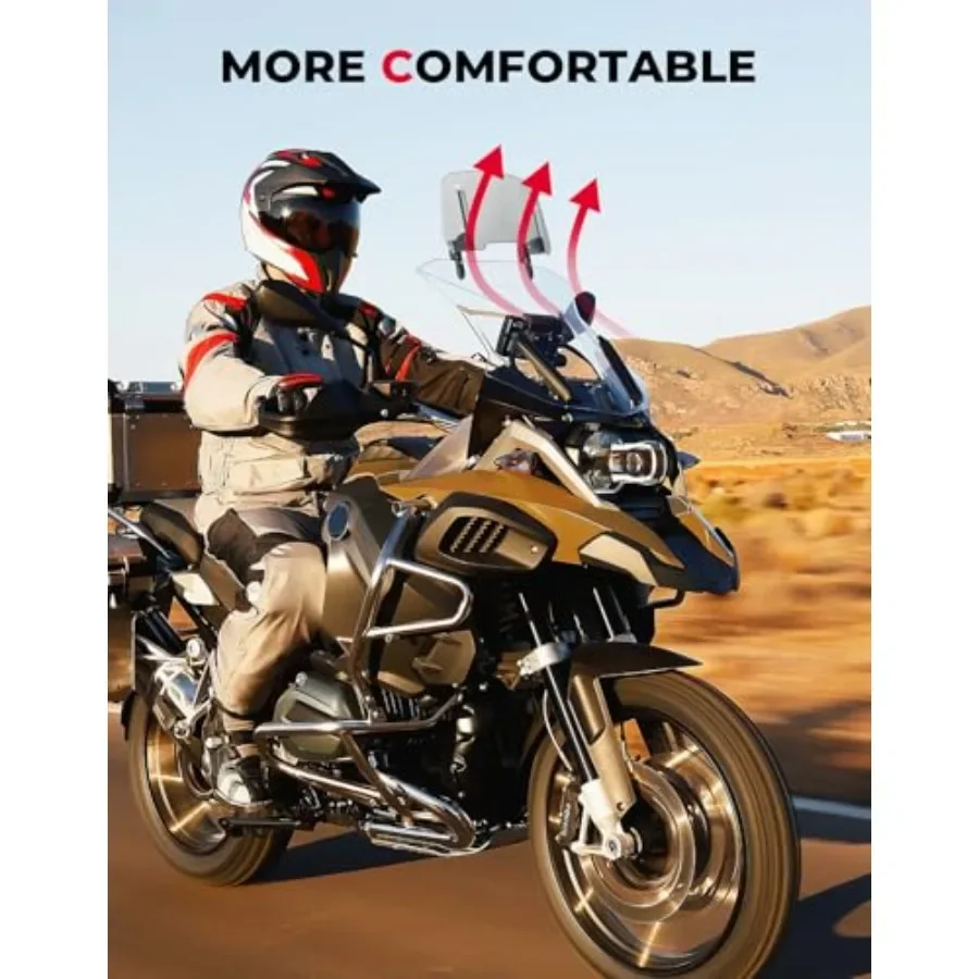 مشابك تمديد الزجاج الأمامي للدراجات النارية قابلة للتعديل مع سبويلر مرتفع من معدن الألومنيوم المحدث لتعزيز الهوائية #5