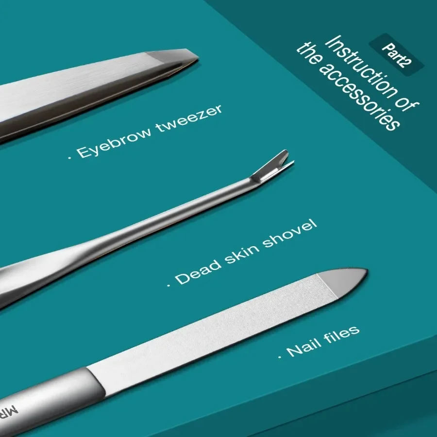 Tragbare Luxus-Maniküre-Sets mit Edelstahlwerkzeugen und vollnarbigem Rindslederbezug für die Körperpflege unterwegs, ideal für