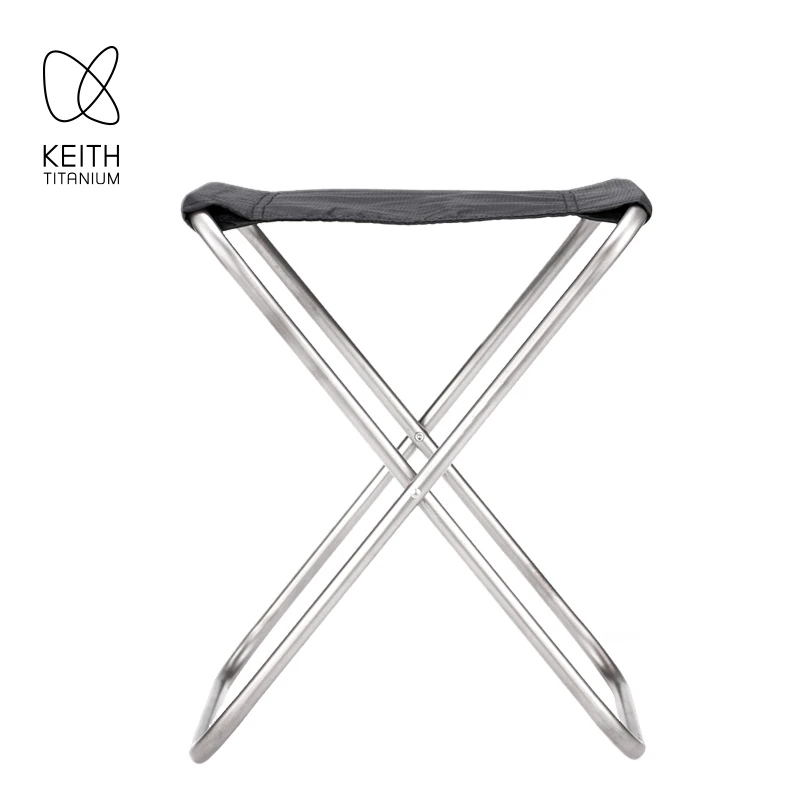 

KEITH Titanium Alloy Folding Stool with Storage Bag, Ultralight Foldable Outdoor Camping Fishing Travel Portable Seat