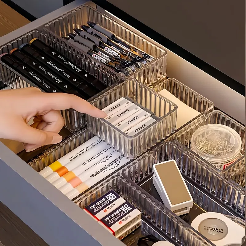 

5-12 шт. ящик встроенный косметический сетчатый ящик для хранения ящик-органайзер набор туалетный столик губная помада косметический акриловый чехол для хранения