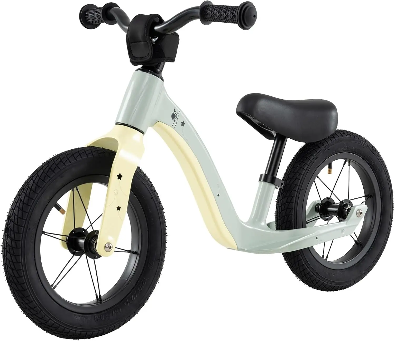 Vélo d'équilibre avec siège réglable pour tout-petit, cadre en alliage de magnésium, guidon rotatif à 360 °, pneus en caoutchouc pneumatiques, N, 12 po