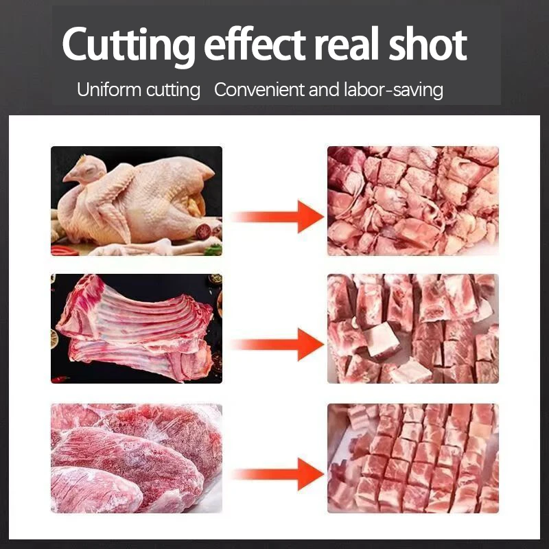 Low Price Whole Chicken Cut Machine Small Meat Fish Strips Cutting Machine Stainless Steel Bone Saw Machine