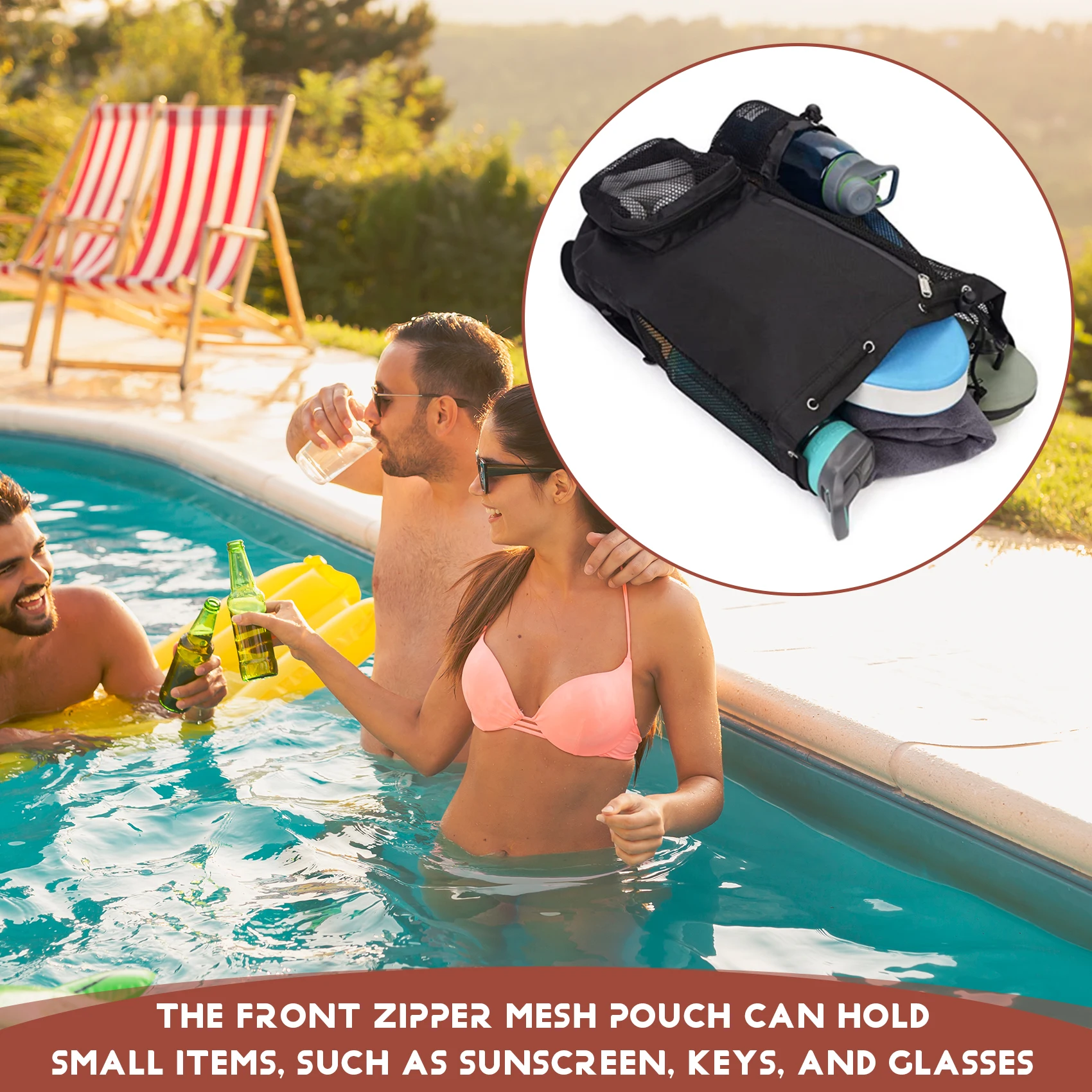 NALFI-Gym กระเป๋าสําหรับสระว่ายน้ํากีฬาชายหาดตาข่ายกระเป๋าเป้สะพายหลังสําหรับผู้ชายผู้หญิงนักว่ายน้ําออกกําลังกายเกียร์กระเป๋า