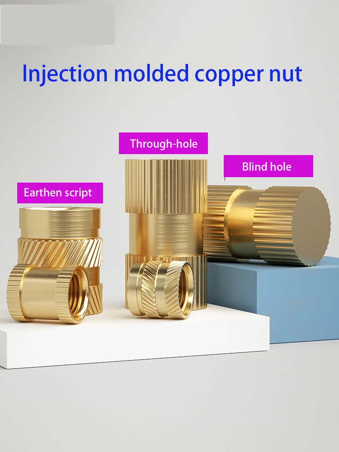 30PCS M2 Double way Knurled Nut Copper Flower Nut Injection Copper Nut Screw Cap Copper Insert