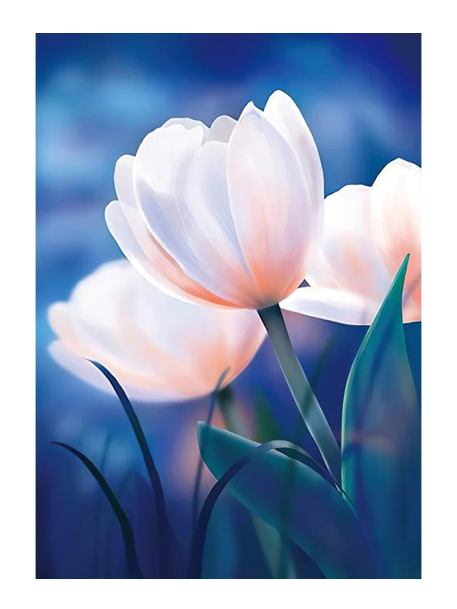 

Pink Tulip Cross Stitch Flowers DIY Embroidery Kit living room Bedroom Decorative Painting 11CT 9CT Printed Needlework Pack Set