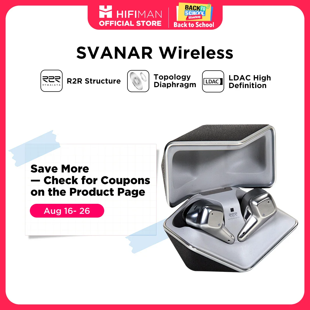 HIFIMAN SVANAR Drahtlose Bluetooth-In-Ear-HiFi-Kopfhörer, Hymalaya DAC, Topologie-Membran, IPX5 wasser-/schweißbeständig und ANC