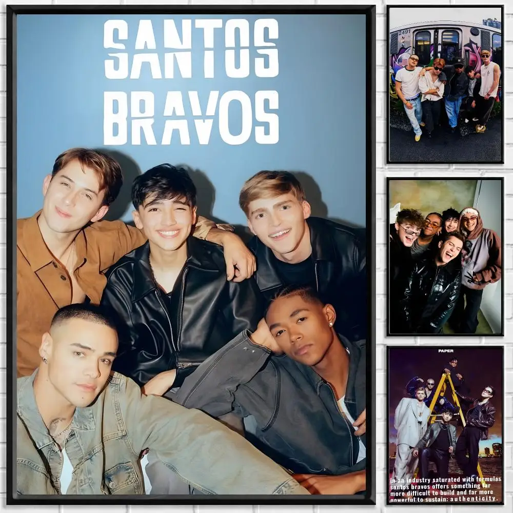 Band Santos Bravos Poster Self-adhesive Art Waterproof Paper Sticker Coffee House Bar Room Wall Decor