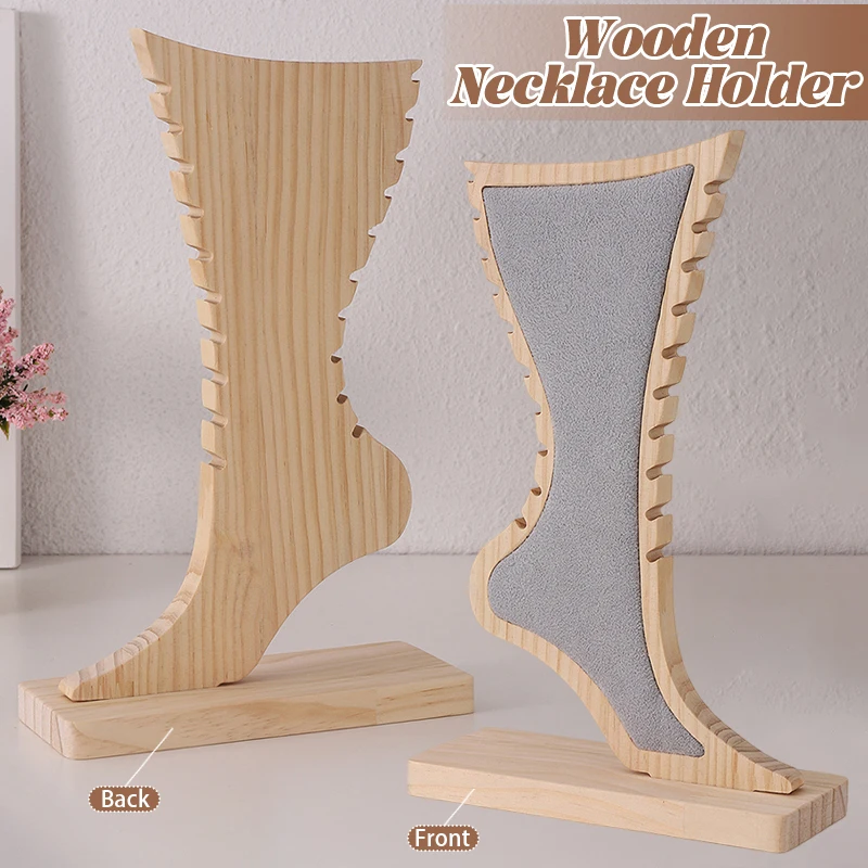 

Wooden Necklace Display Stand Foot Shape Jewelry Rack Pendant Holder Jewelry Decor Shelf Jewelry Store Counter Display Organizer