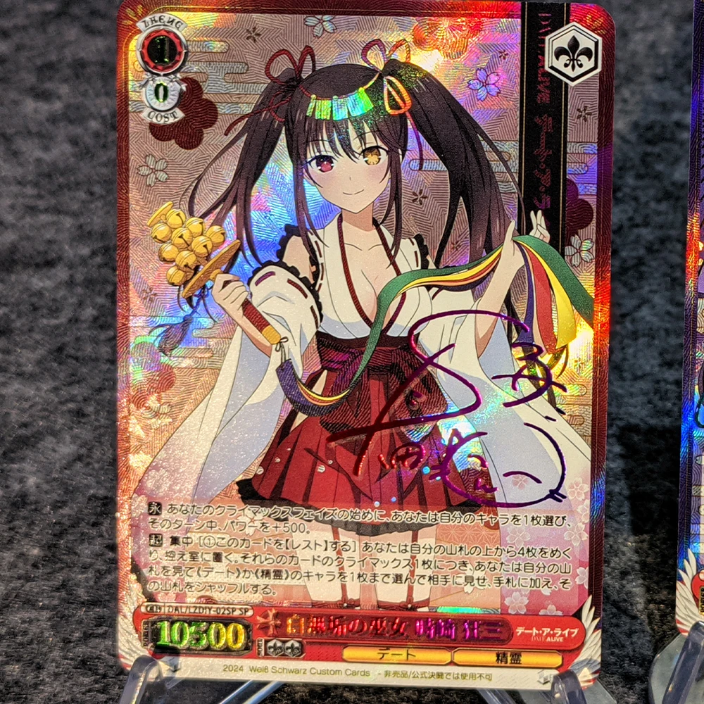 Ensemble de cartes de collection Anime avec dorure flash, carte de signature WS, date A Live, Tokisaki, Kurumi, Yatogami, Tohka, document réfractif, cadeaux, 2 pièces