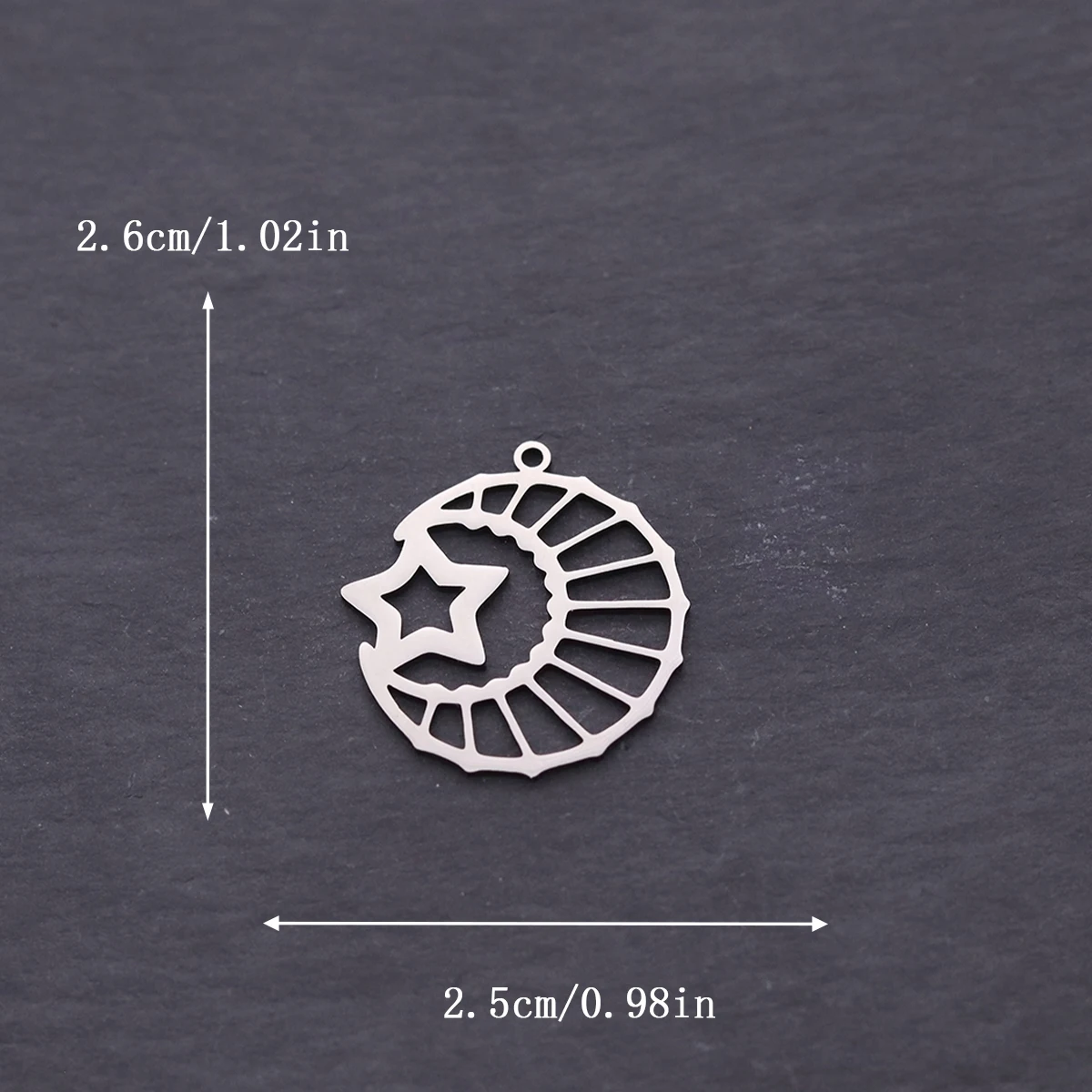 3pcs Moon Star Charms Stainless Steel Hollow Crescent Moon Pendant for DIY Jewelry Making Earrings Necklace Craft Accessories