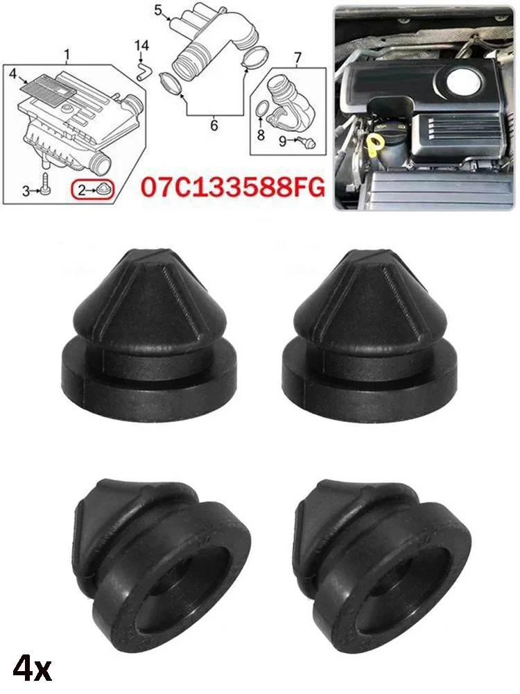 07C133588G Buffer Cushion Durable Buffer Cushion Set for Diesel Petrol Engines Bonnet Hood Air Intake Filter Grommet