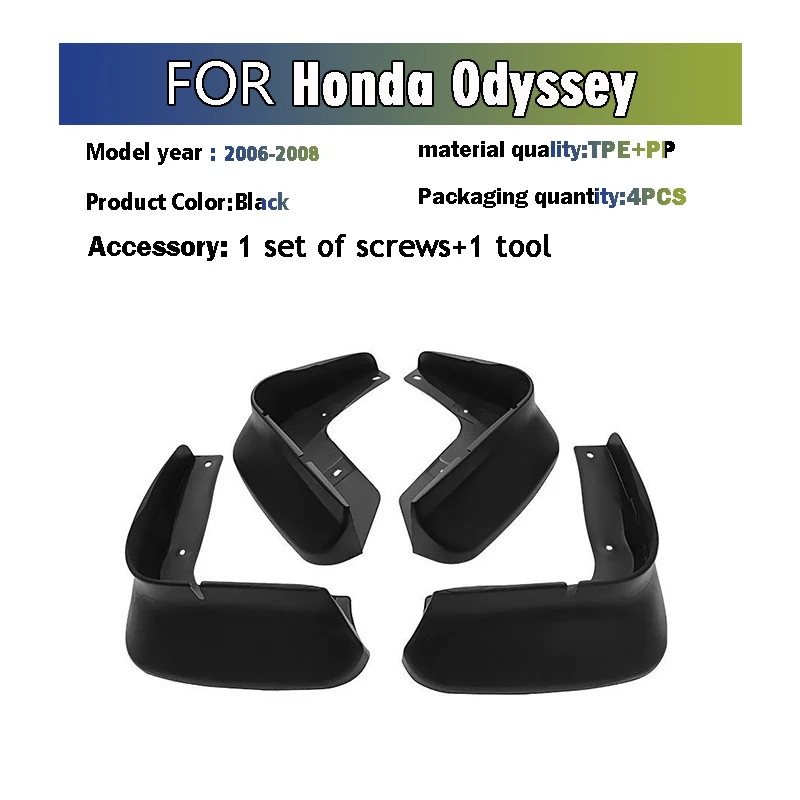 Front Rear 4pcs FOR Honda Odyssey 2005 2006 2007 2008 Mud Flaps Guard Splash Mudflaps Mudguard Fender Car Accessories