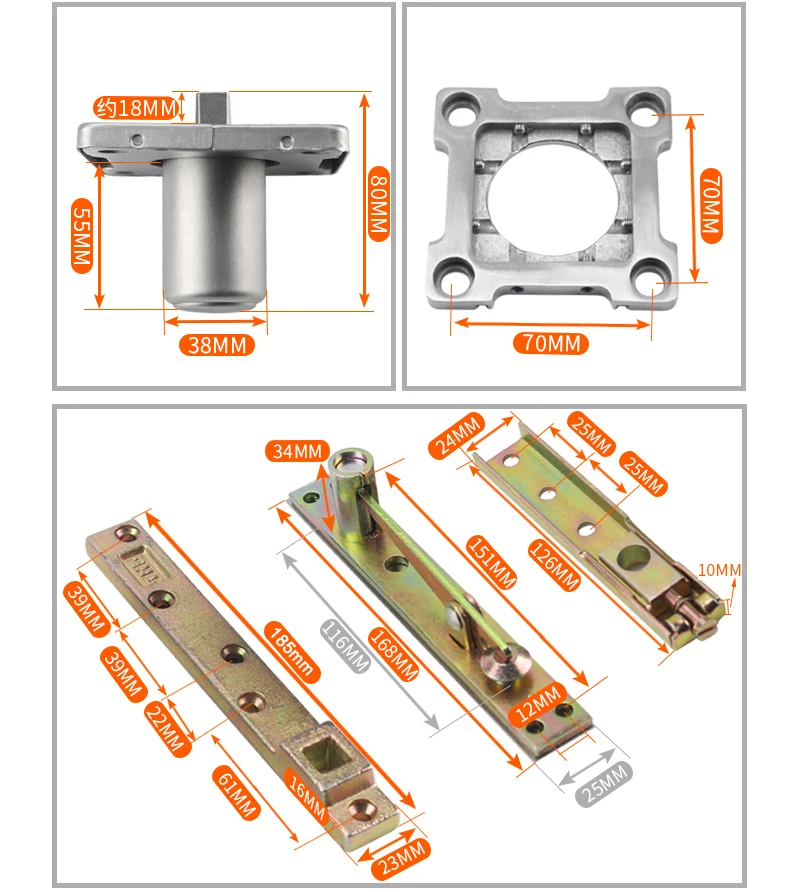 Imagem -05 - Brand Novidades Conjuntos Dobradiças Pivotantes Pneumáticas Pesadas 360 ° Rotary Mais Posicionamento Buffer Amortecimento Soft Close Door Hinges Carregando 150kg