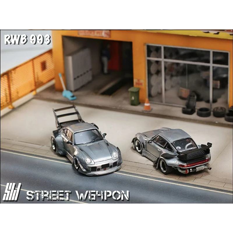 Preventa SW 1:64 RWB 993 versión de Clearcoat regra Diecast Diorama colección de modelos de coches juguetes arma de calle