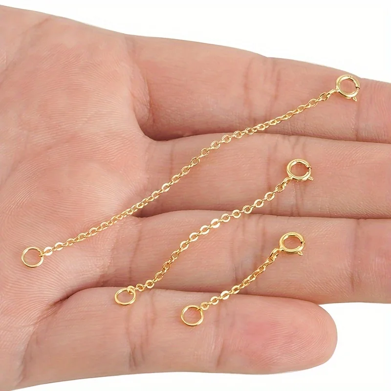 3Pcs Spring Clasp Extension Chains Adjustable Tail Extender For Necklace Bracelet DIY Jewelry Making Accessories - view 4