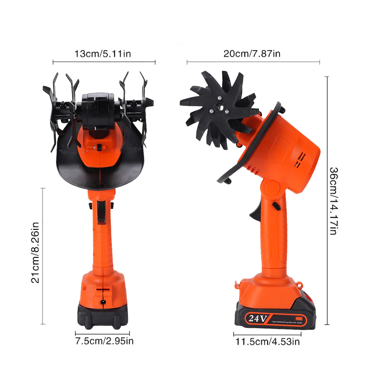 Electric Cultivator Electric Tiller Handheld Battery Powered Cordless Garden Cultivator for Lawn Soil Cultivation Rototiller