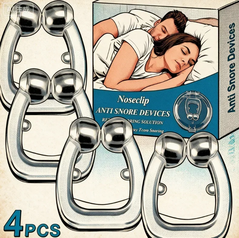 Clip nasale magnetica in silicone anti-russamento, dispositivo notturno per dormire, ausilio per il sonno, protezione da apnea, con custodia