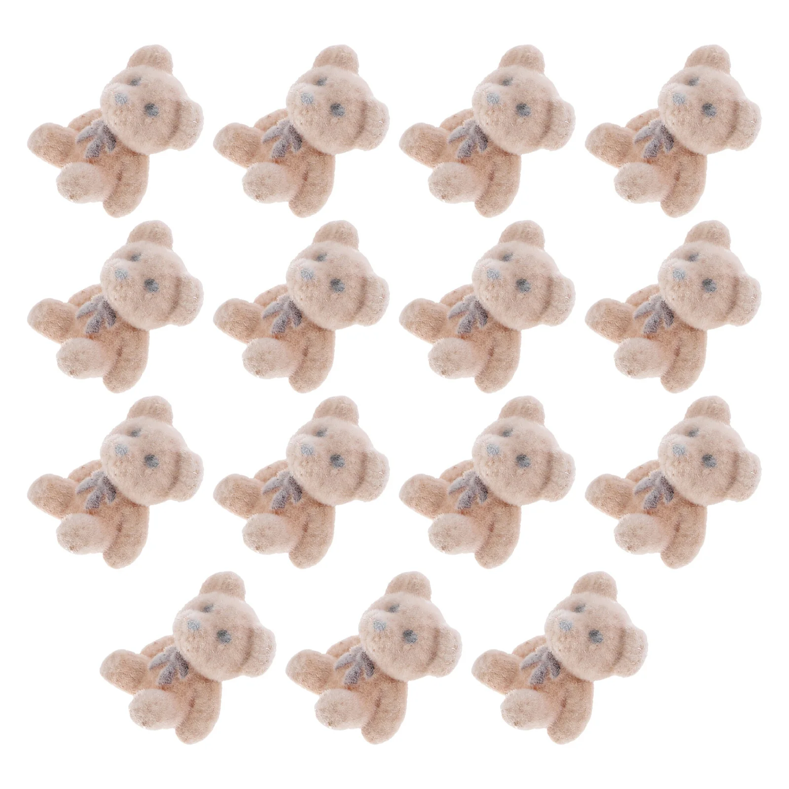 Mini oso flocado, bonito oso en miniatura, recuerdo de fiesta de Baby Shower, bolso pequeño de cumpleaños, regalo, Mini osos para Baby Shower, 15 Uds.