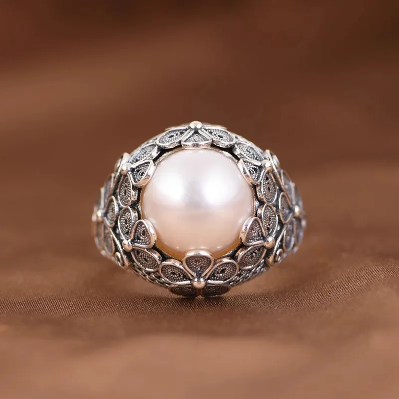 925 Sterling Silver Pearl Rings Luxury Vintage Classics for Women Men Cassic Wedding Engagement Wedding Bands Jewelry Gift view 6