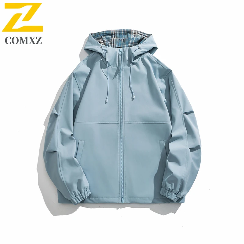 2025 New Spring and Autumn Jacket Men's Casual Fashion Waterproof Wear-resistant Windbreaker Jackets Casual Bicycle Hooded Coat