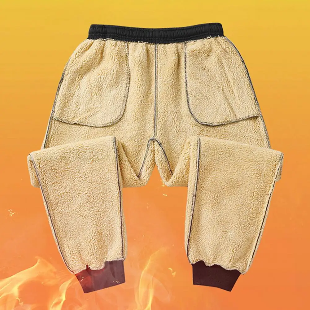 

2025 Winter Fleece Pants Men Lambswool Warm Thick Casual Thermal Sweatpants Male Trousers Male Fashion Joggers Oversized Pants