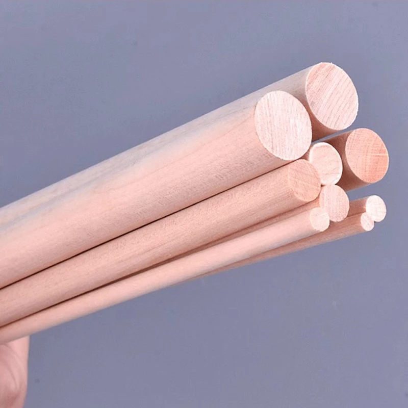 5/10Pcs  Small Solid Wooden Stick Diameter 2mm/3mm/4mm/5mm/6mm Length 30/25cm DIY Handmade Building Model Materials Woodworking