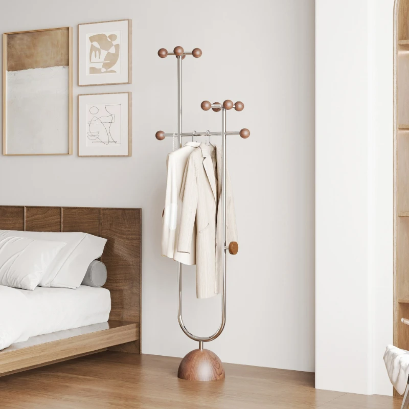 Vintage Style Floor-standing Clothes Rack 2026 New Bedroom Corner Bedside Hanging Rack Small Home