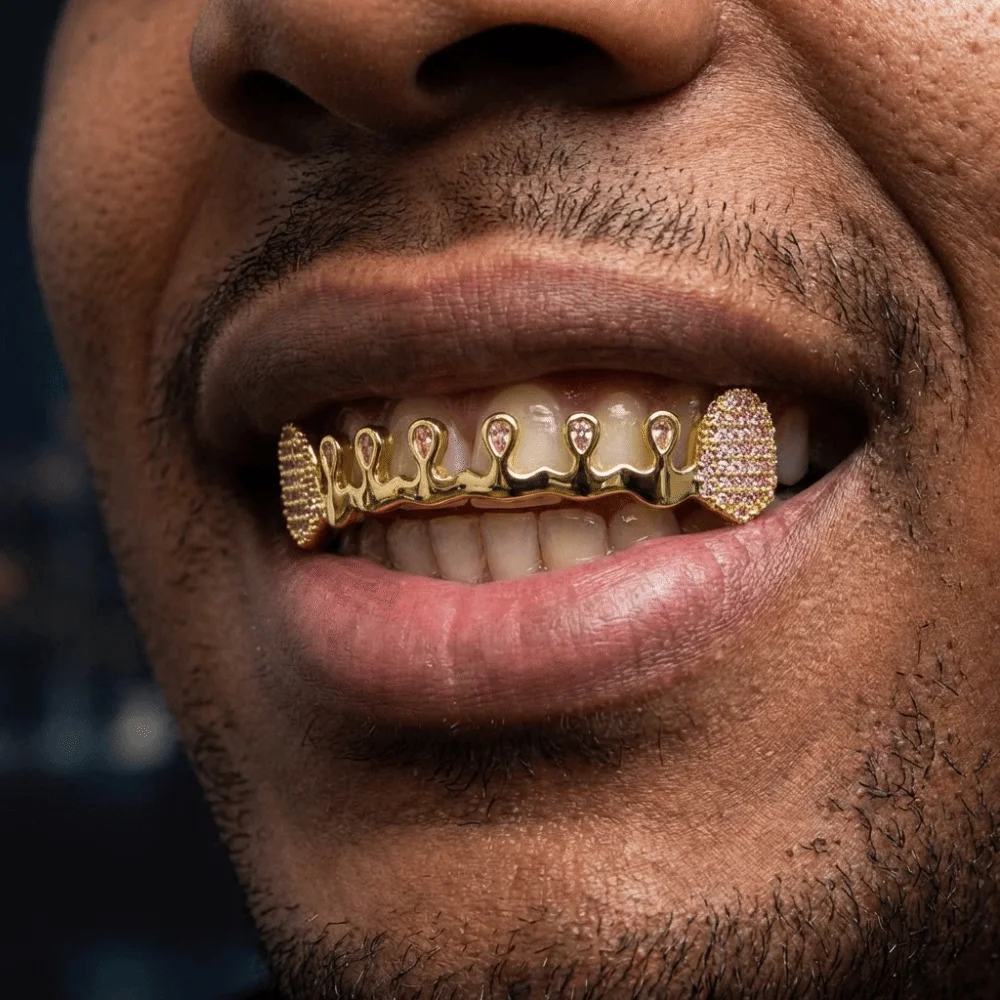 Trendy Removable Hiphop Teeth Grillz Bling Punk Dental Grills Unisex Gold Silver Color Charm Teeth Grillz for Women Men