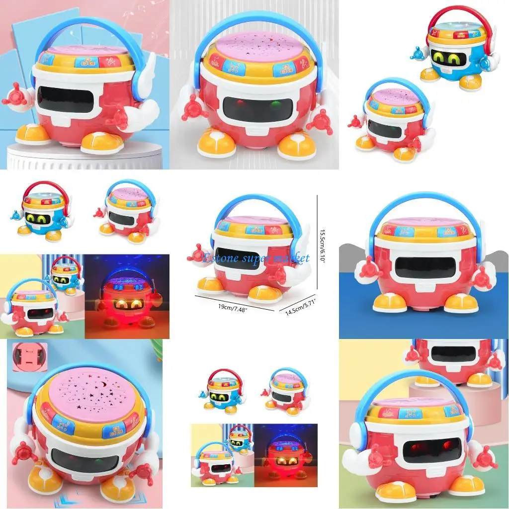 

090B Baby 6-18 Months Robot Crawling Light Sound Music Toy Girl Boy Early Learning Educational Infant Toddler Gifts