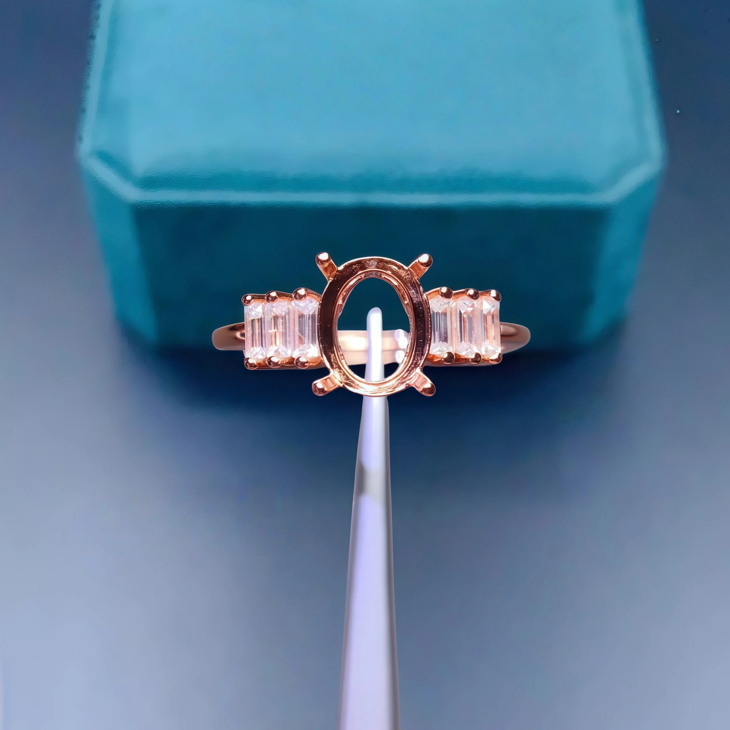 

Установка 6*8 мм эллипс камень S925 стерлингового серебра DIY пустой держатель кольцо изысканный роскошный циркон дизайн свадебные очаровательные украшения для Woma