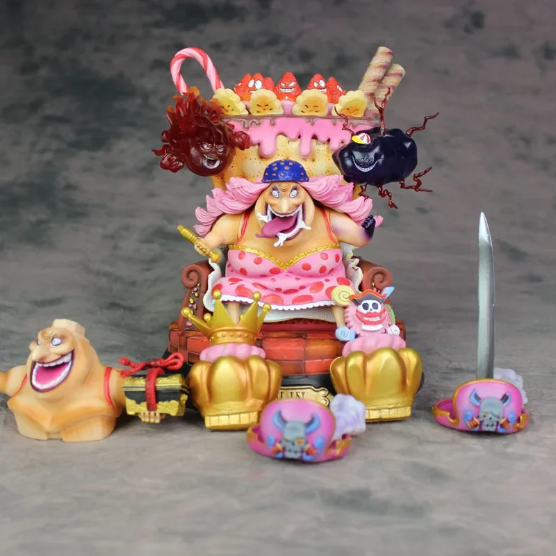 23cm One Piece Anime Figures Throne Big Mom Gk Sitting Posture Action Figures Collection Model Figure Doll Toy Kid Birthday Gift