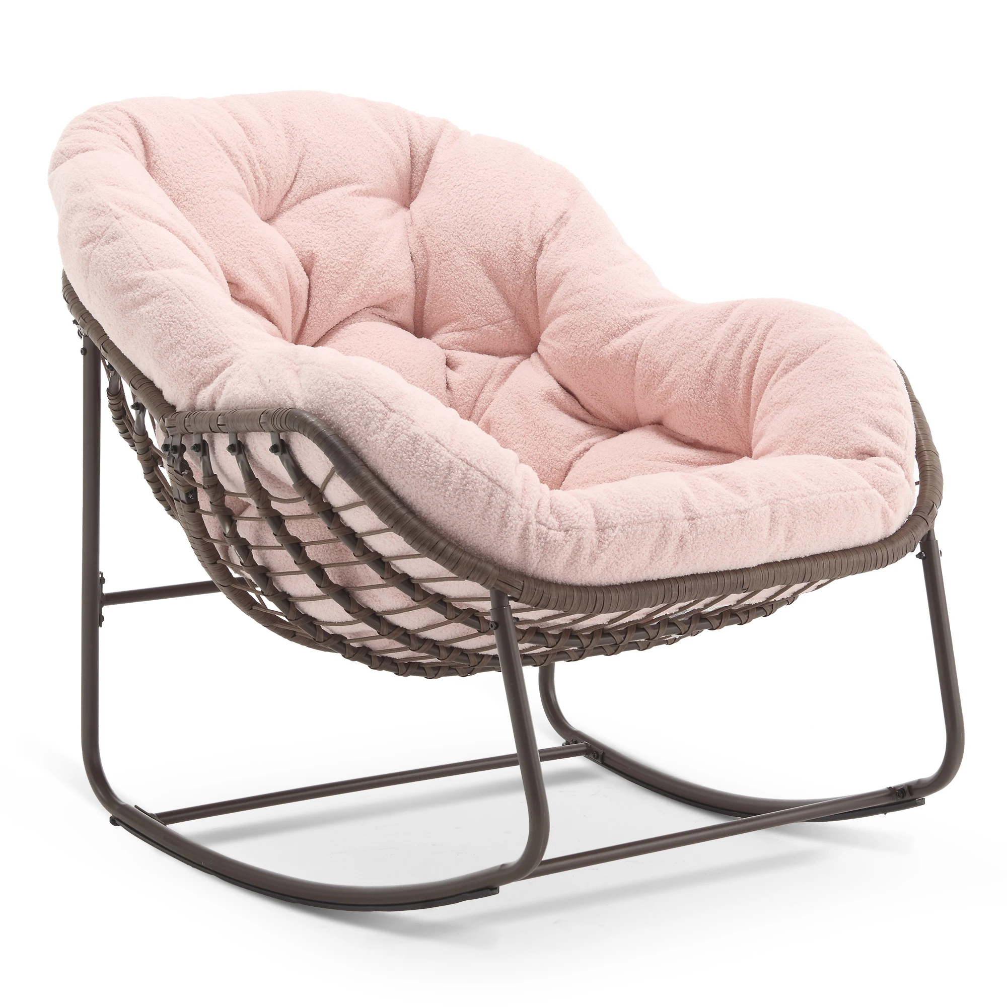 Hot Selling Rocking Chair Indoor Outdoor Patio Rocking Egg Chairs with Padded Cushion Rocker Chair for Garden Backyard