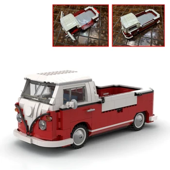 MOC – caravane/remorque de Camping pour Bus 10220 T1, blocs de construction, modèle de voiture, camions classiques, ensemble de briques à monter soi-même, jouets cadeaux