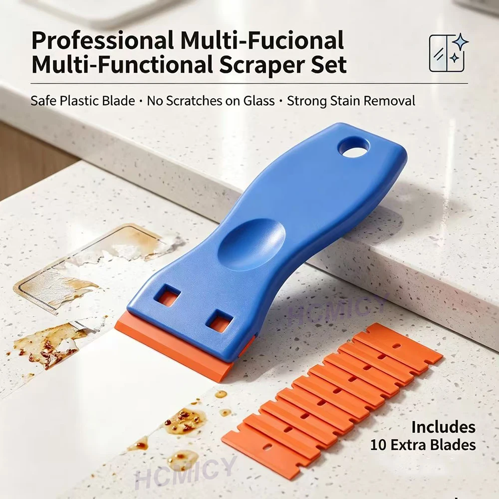 Paint-Safe Plastic Scraper - Car Sticker & Film Remover for Auto Maintenance & Home Cleaning