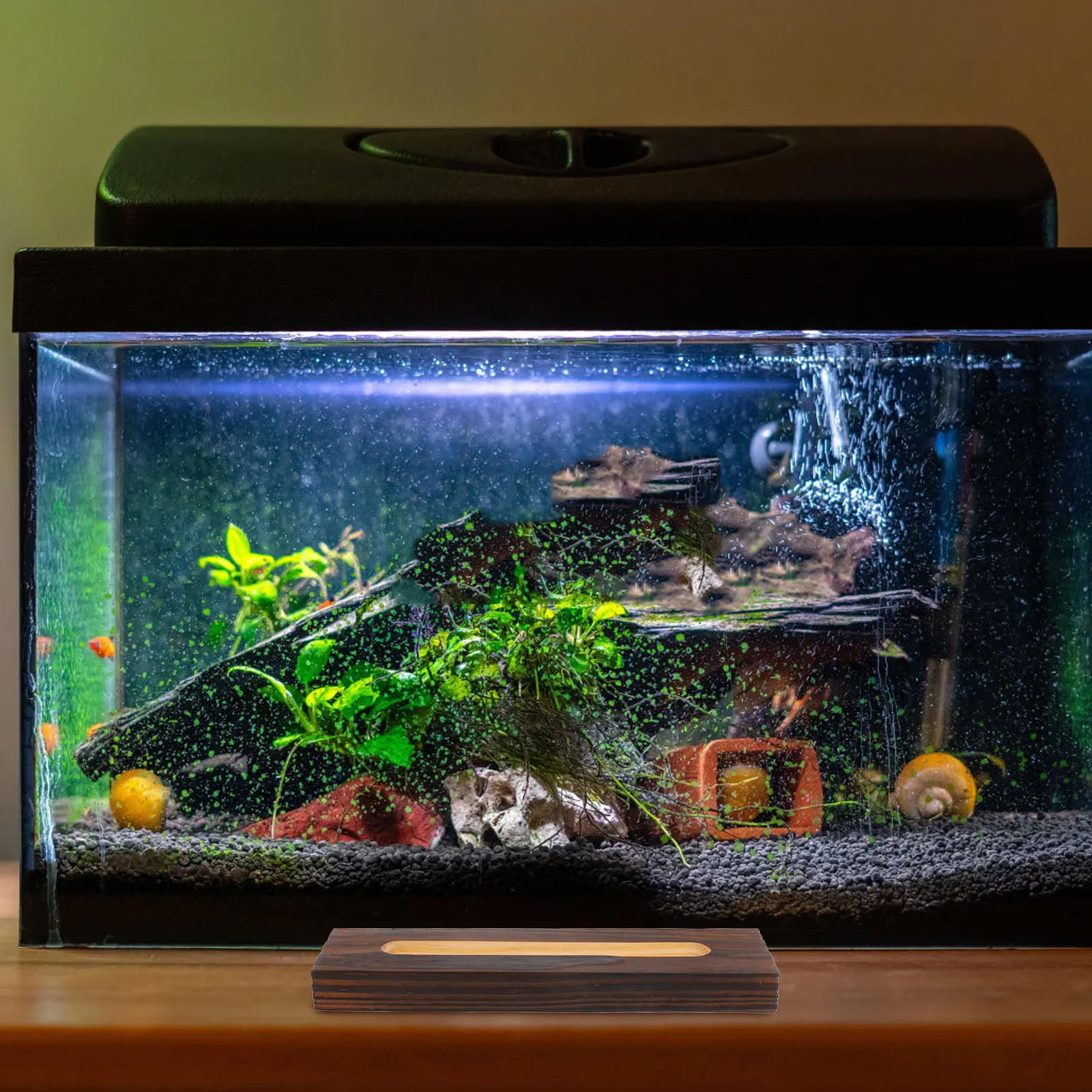 

Fish Tank Waterfall Fountain Landscape Wood Board Rustic Natural Wood Board Prop Aquarium Decoration DIY Fountain Feature