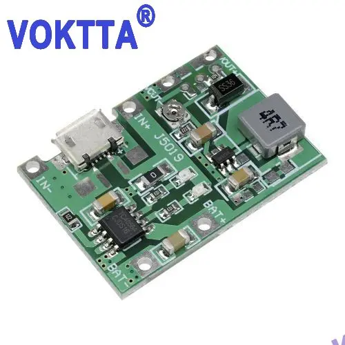 Lithium Battery Charging Discharge Module, Step Up, ajustável, 3.7V a 5V, 2A, 18650